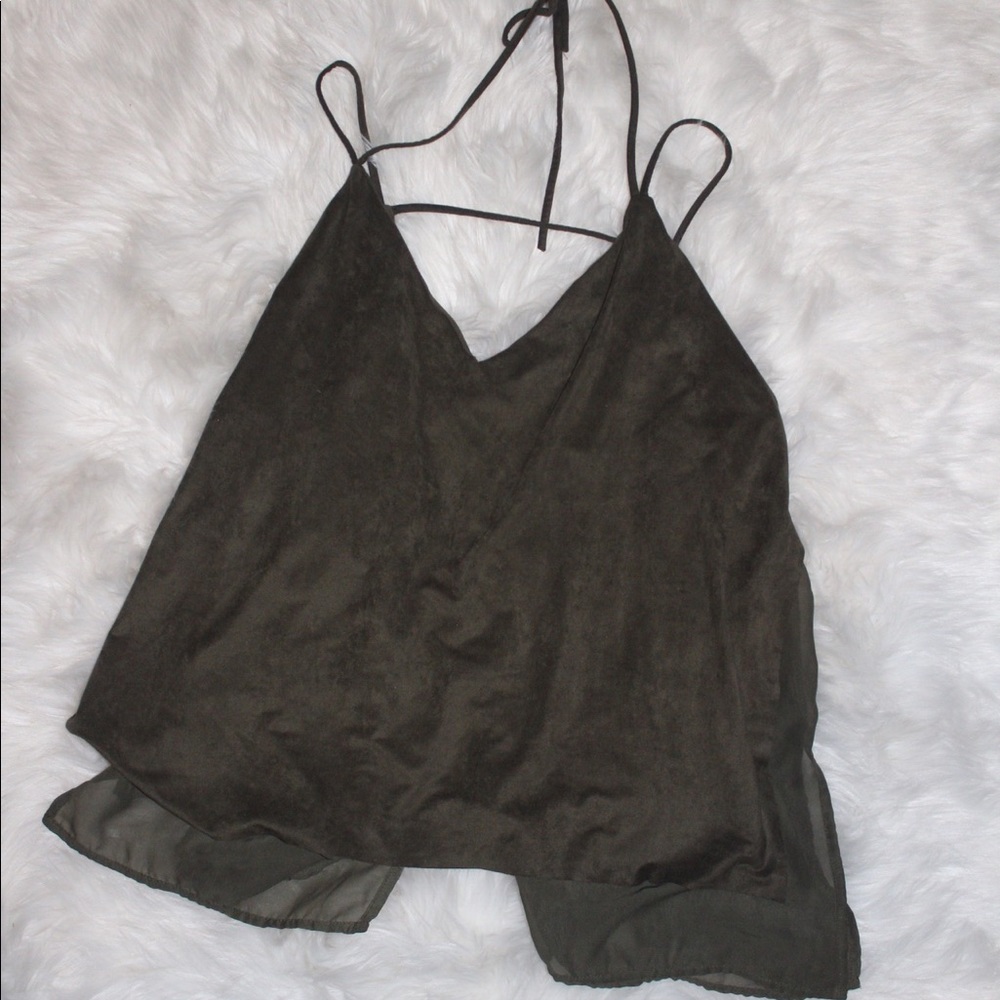 Olive velvet blouse